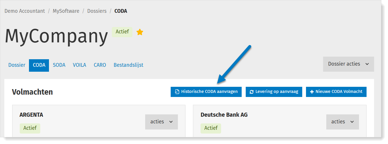 Historische CODA aanvragen via MyCodabox