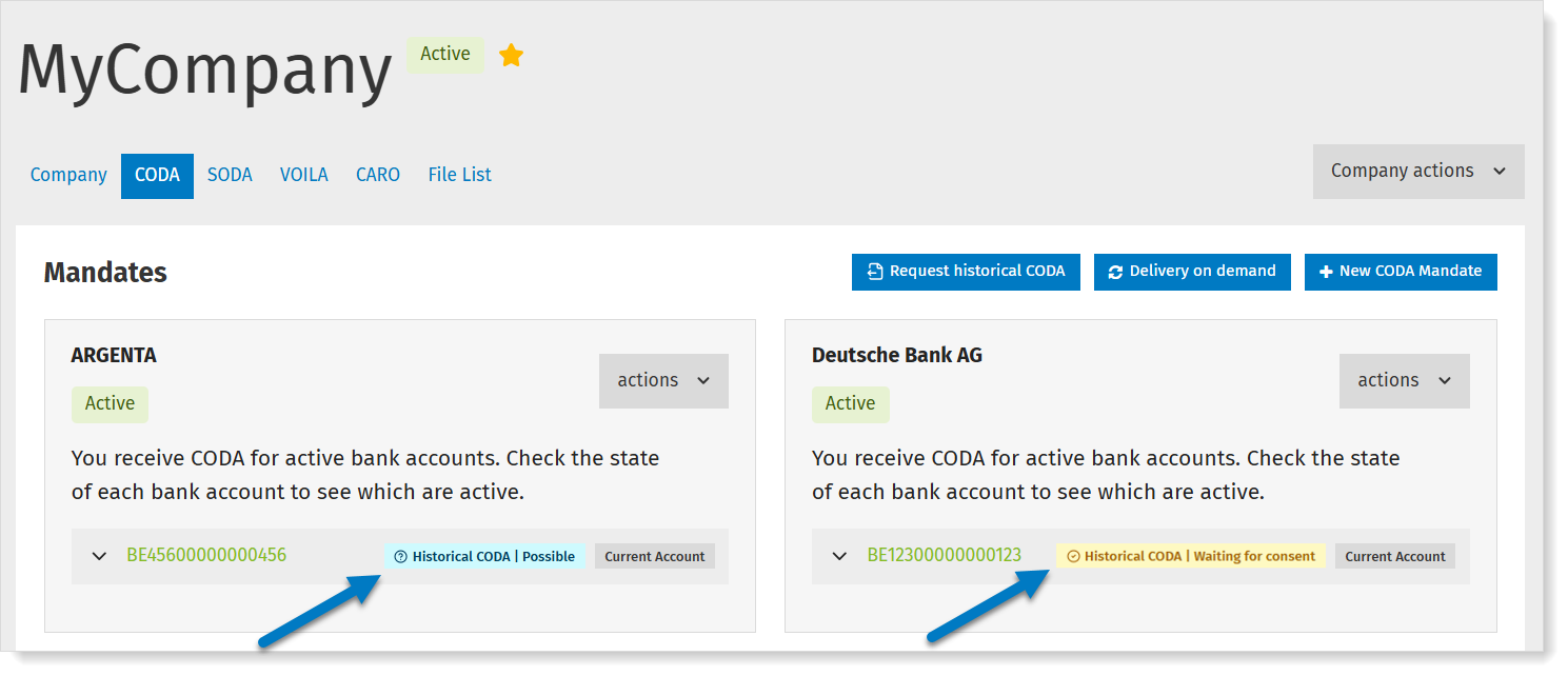 Historical CODA: check the status