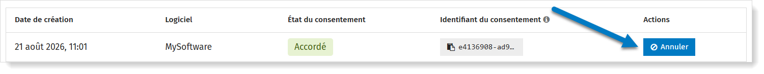 Retirer le consentement dans MyCodabox