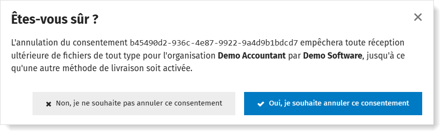 Confirmer l'annulation du consentement