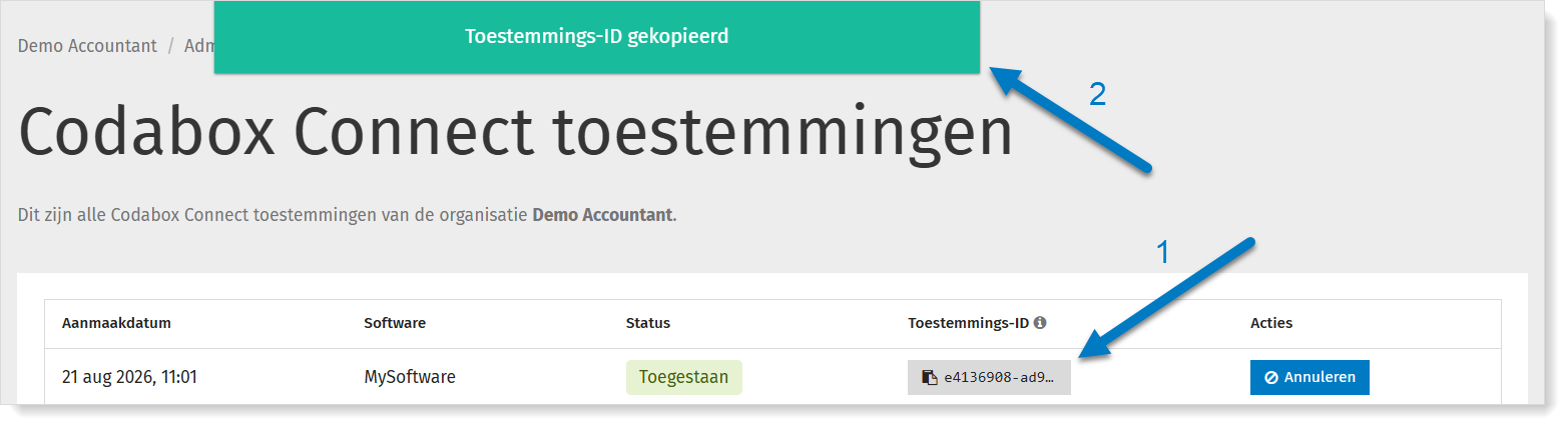 Toestemmings-ID kopiëren