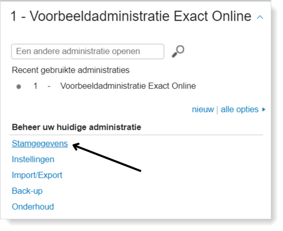 Exact Online - Stamgegevens