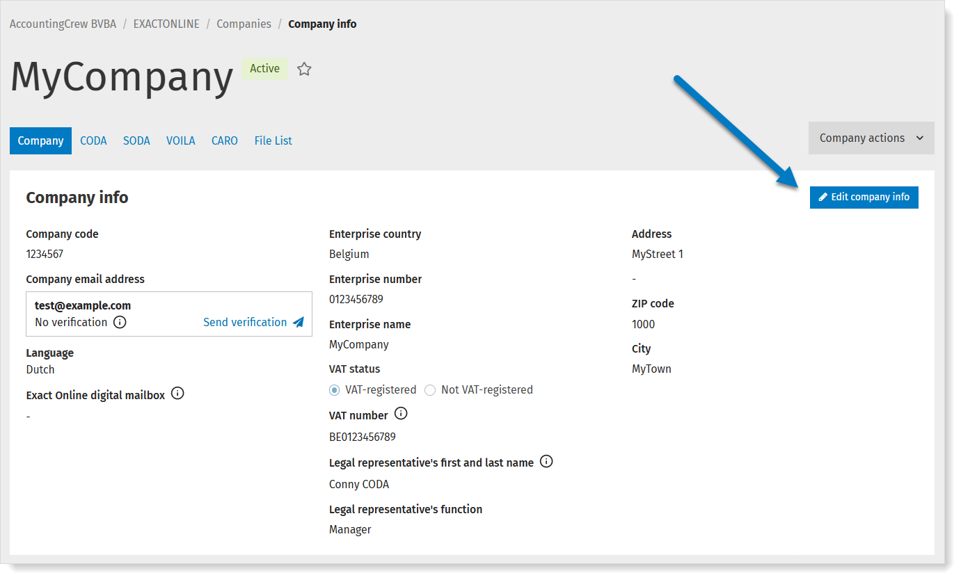 MyCodaBox add EOL address