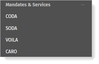 The menu Mandates & Services in MyCodabox