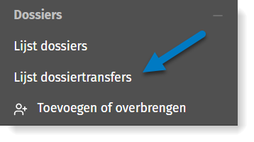Lijst dossiertransfers in MyCodabox