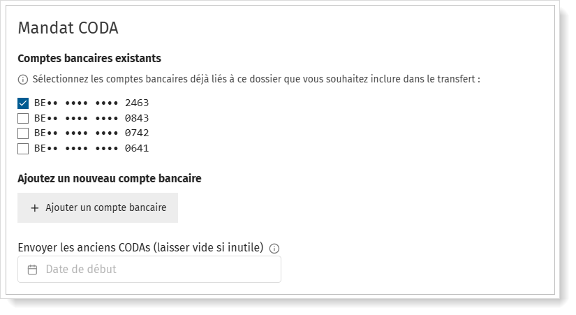 Transférer ou demander le service CODA