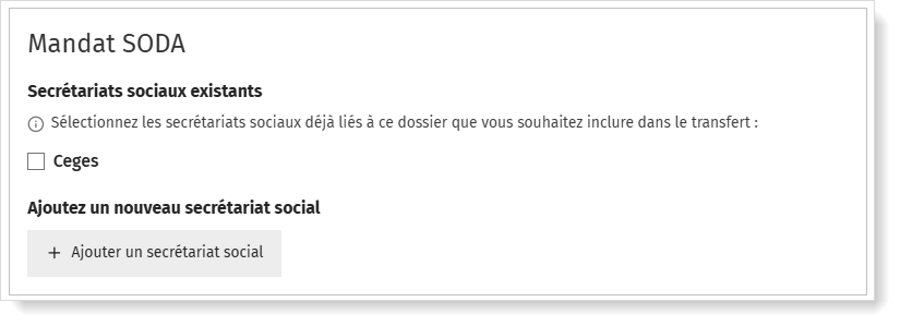 Transférer ou demander le service SODA