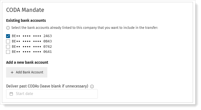 Transfer or request the CODA service