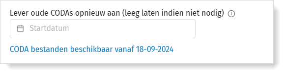 De terugzending van CODA aanvragen via MyCodabox