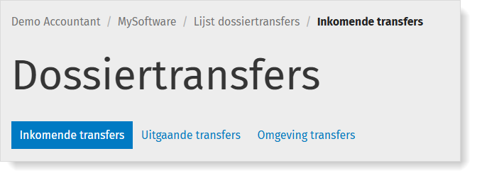 Toegang tot de status van de transfertypes die mogelijk zijn via MyCodabox