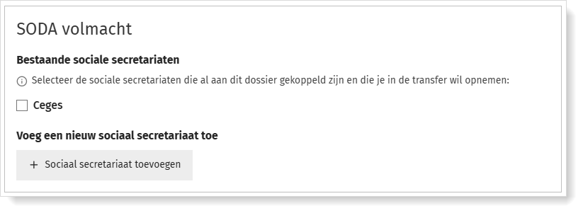 De SODA-dienst aanvragen of overzetten