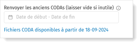 Demander le renvoi des anciens CODA via MyCodaBox