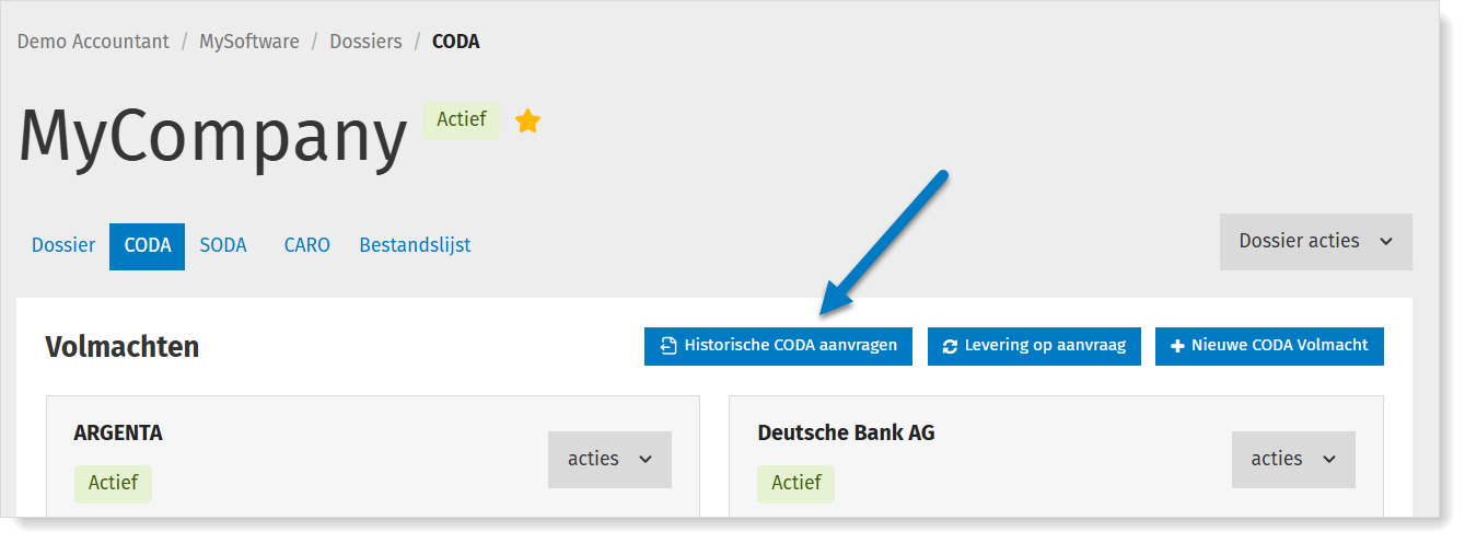 Historische CODA aanvragen via MyCodabox