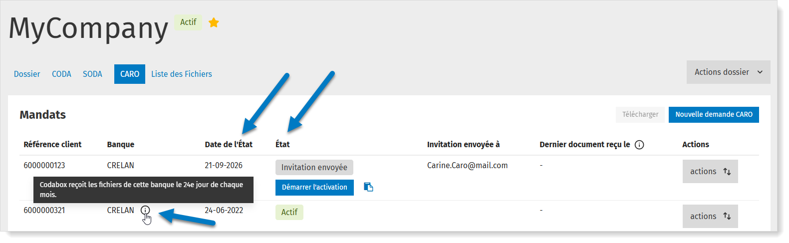 Suivre l'état de ma commande CARO via MyCodaBox