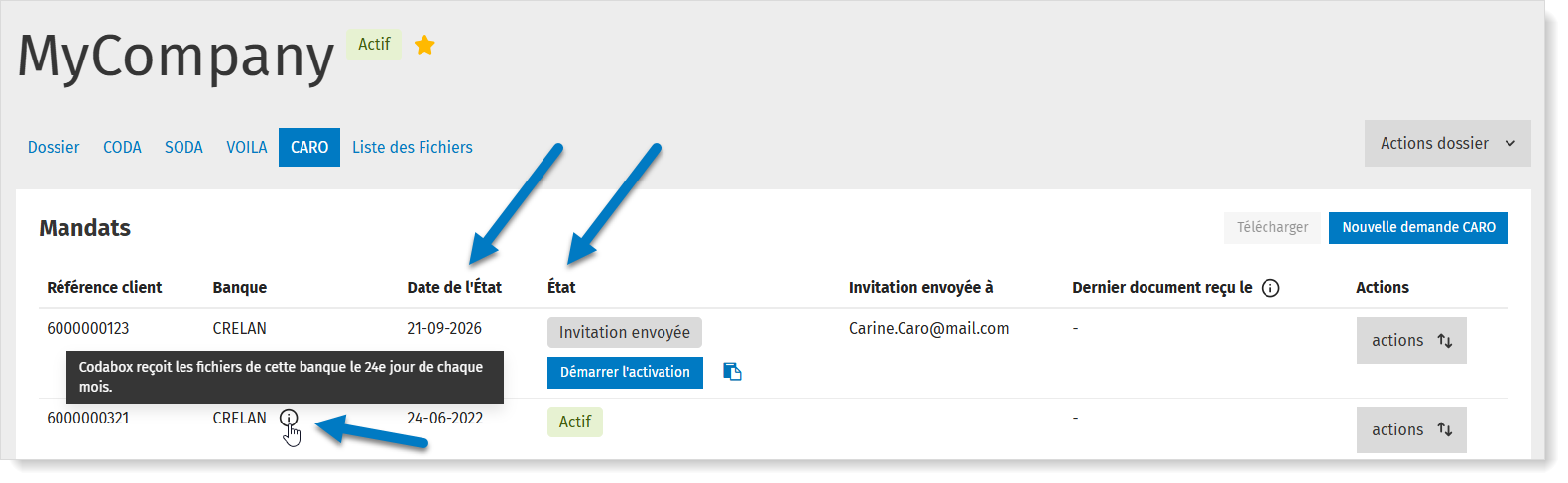 Suivre l'état des commandes CARO via MyCodabox