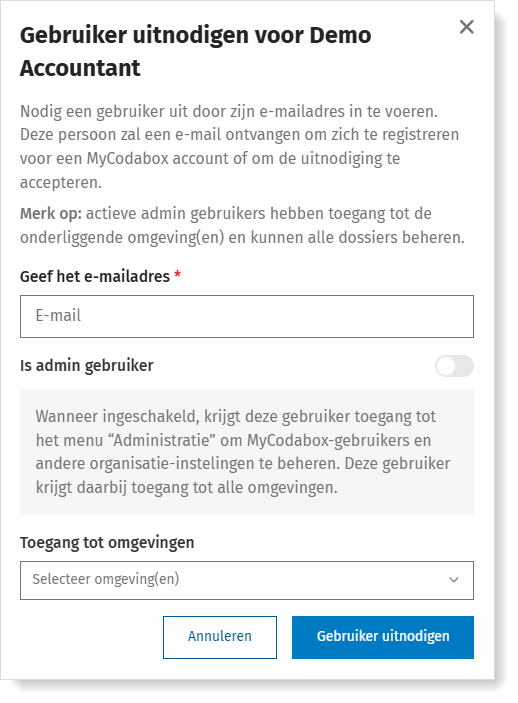 Een collega toegang geven tot MyCodabox