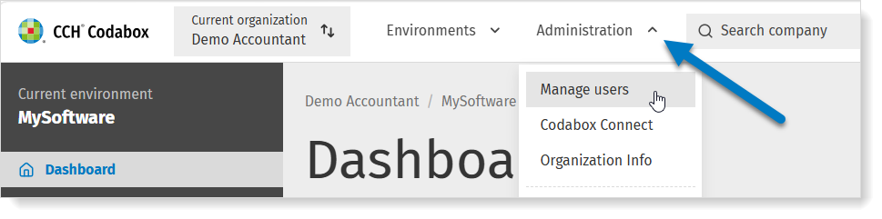 Manage MyCodabox users