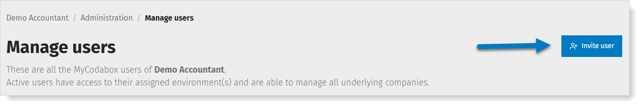 Invite a user in MyCodabox