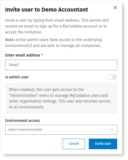 Give a colleague access to MyCodabox