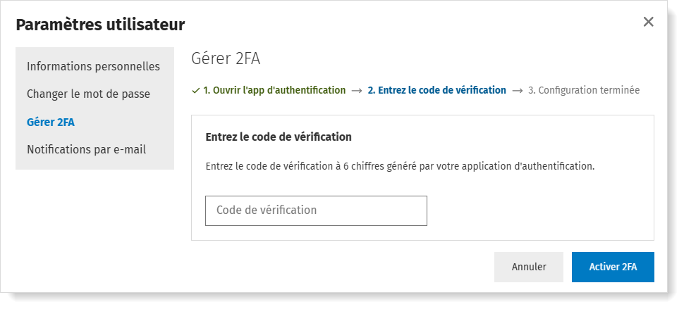 2FA inschakelen met verificatiecode
