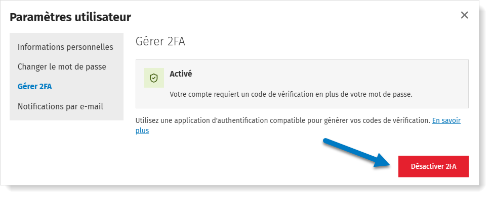 2FA uitschakelen