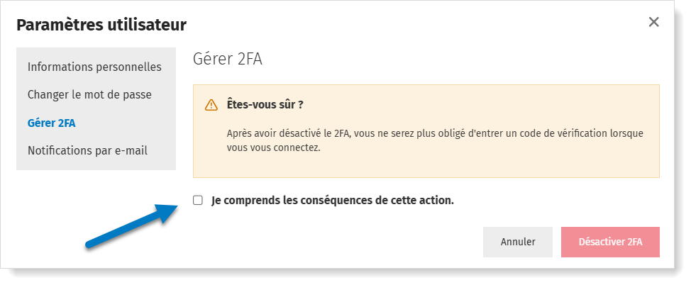 2FA uitschakelen wachtwoord
