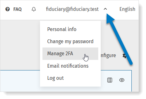 Manage 2FA in MyCodaBox