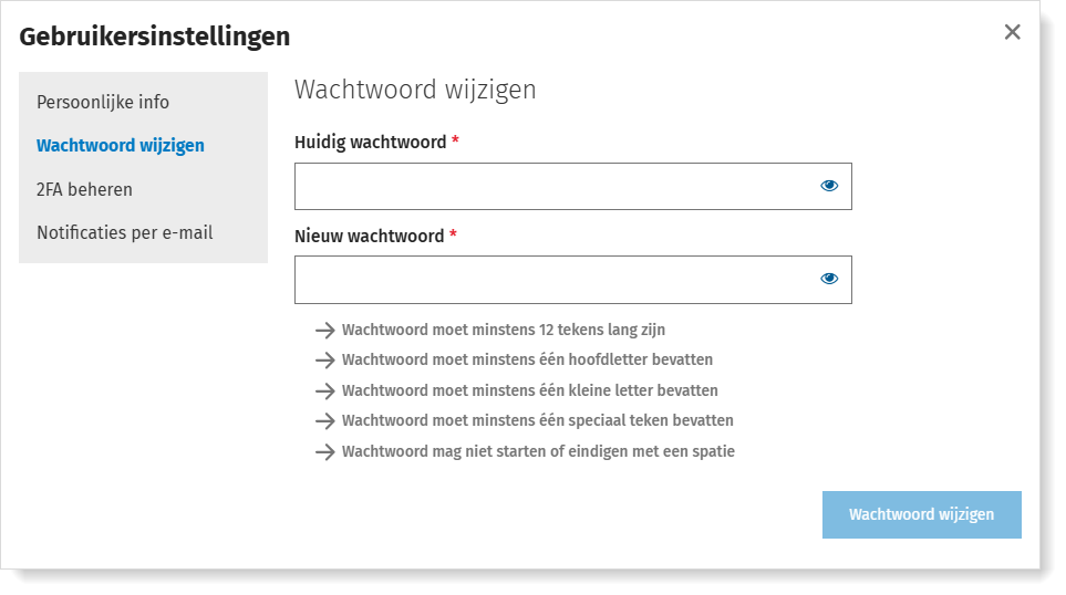 Nieuwe MyCodaBox wachtwoord instellen