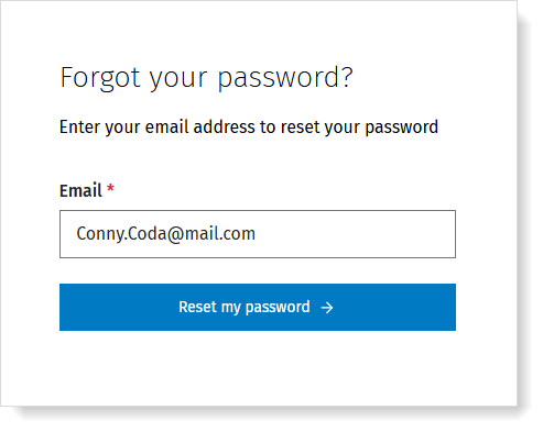 Reset MyCodaBox password