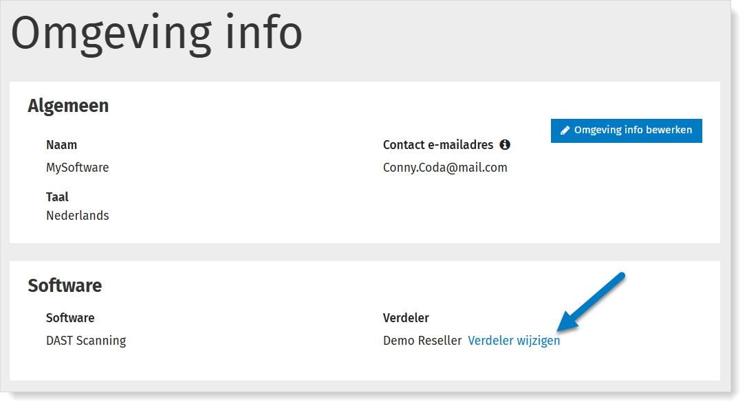 De verdeler van de software wijzigen