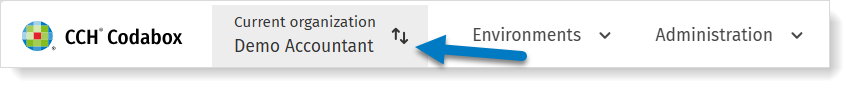 Navigate between organizations