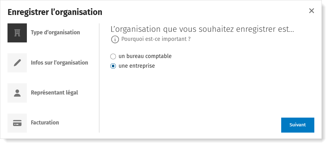 Les données de la nouvelle organisation