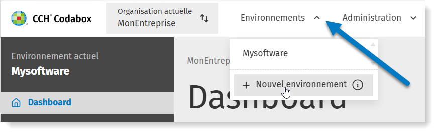 Ajouter un nouvel environnement