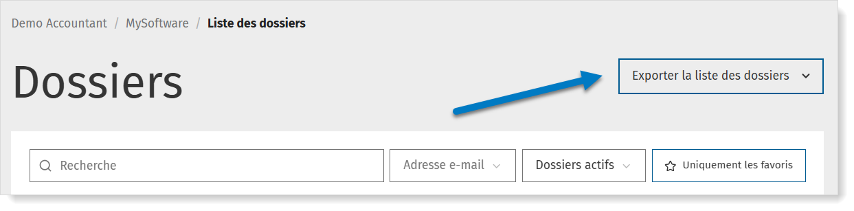 Exporter la liste des dossiers dans MyCodaBox