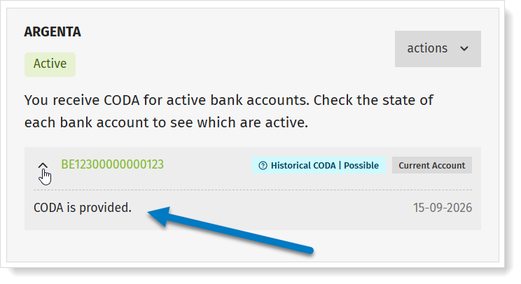 Account status in MyCodabox