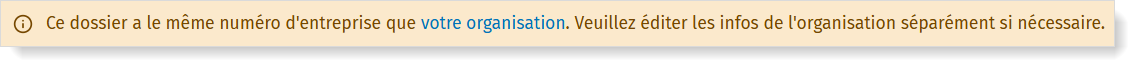 Modifier les données de l'organisation