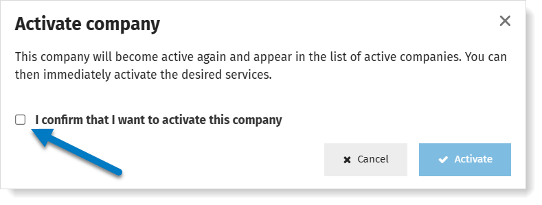 Activate an archived company