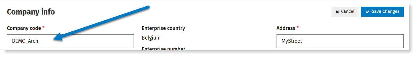 Edit company code
