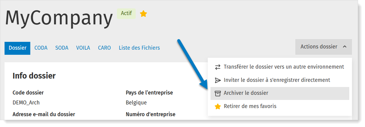 Archiver le dossier