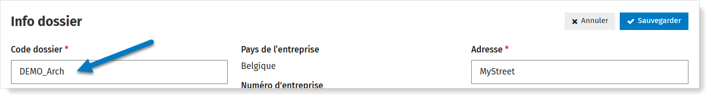 Modifier le code du dossier