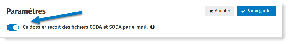 L'option d'envoyer CODA et SODA en PDF au client