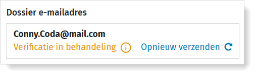 Via MyCodaBox kan je je klant de uitnodiging om zijn/haar e-mailadres te verifiëren opnieuw sturen.
