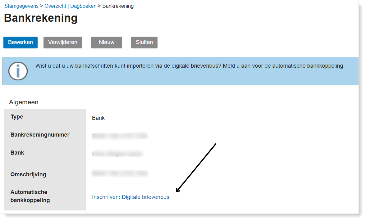 Exact Online - Inschrijven digitale brievenbus