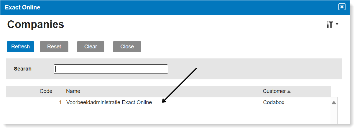 Exact Online - Select company