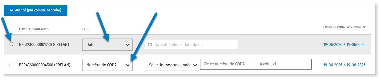 La livraison sur demande avec sélection séparée par compte bancaire