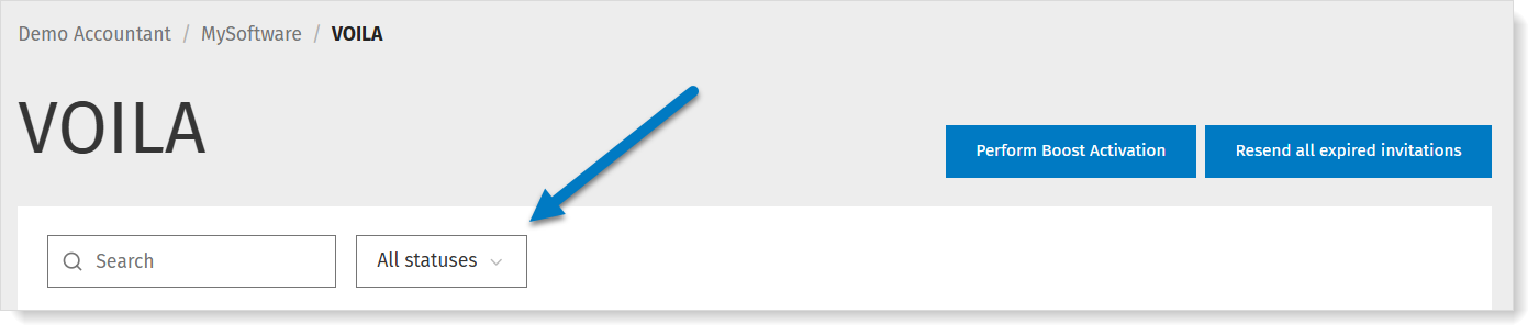 Filter VOILA request on status