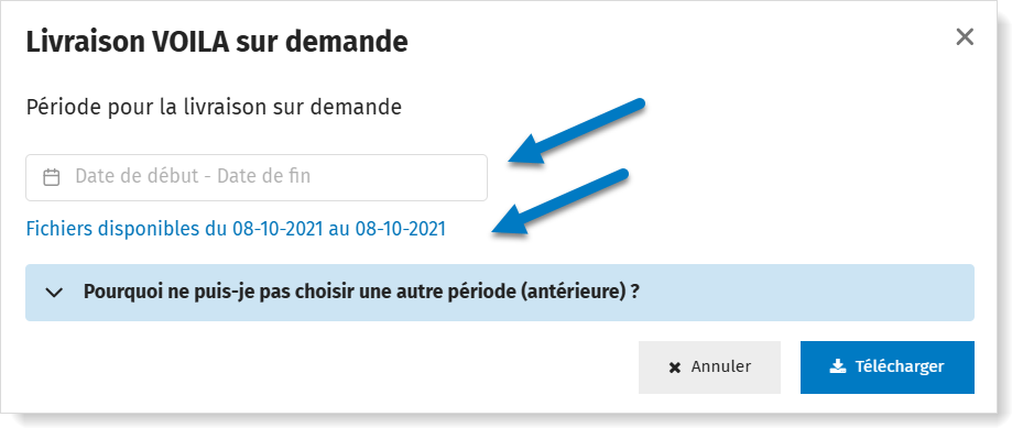 Livraison VOILA: choisissez la période