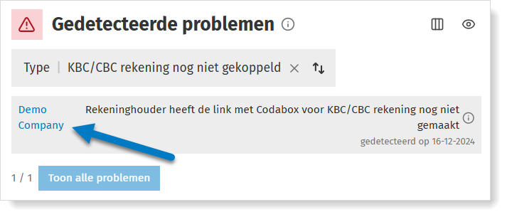 Dashboard KBC koppeling