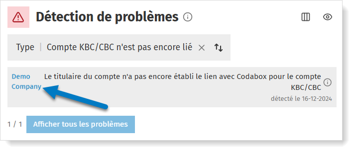 Dashboard Lien KBC