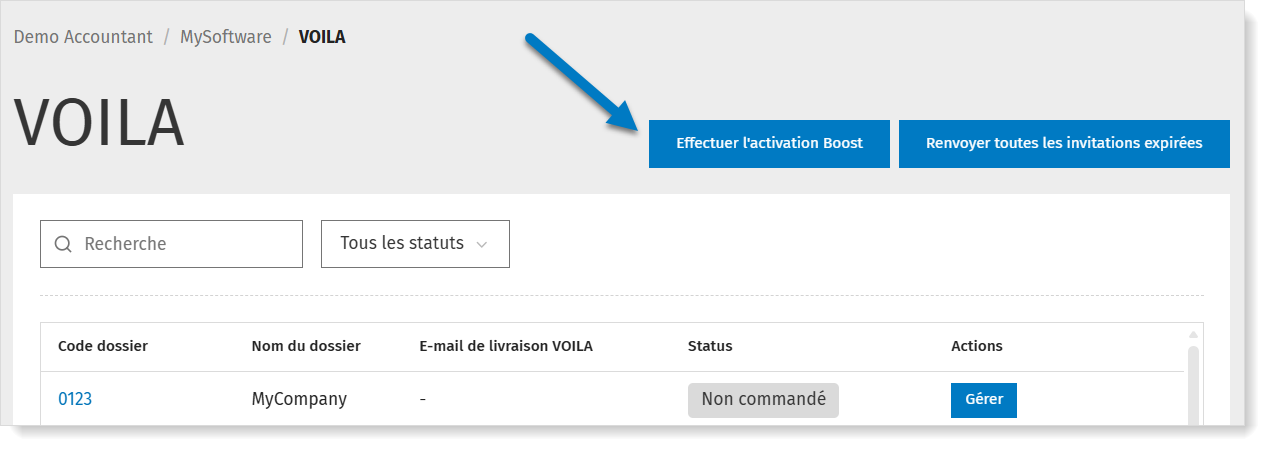Activer VOILA via Boost dans MyCodabox